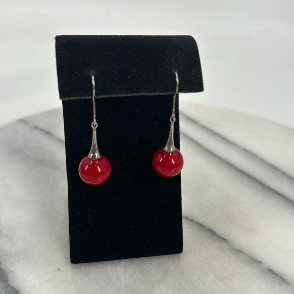 Red cherry earrings